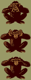 Three monkeys illustration