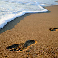 Footprints on the beach