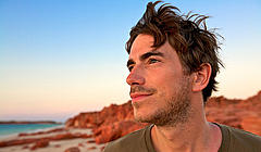 TV presenter and WWF ambassador Simon Reeve, during his journey around the Indian Ocean. © Craig Hastings TV presenter and WWF ambassador Simon Reeve, during his journey around the Indian Ocean.