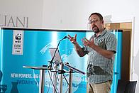 Dr Alan Netherwood speaking at WWF Cymru's OPA conference