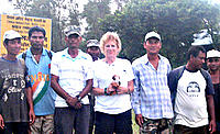 Mum (and Doug) with some of the anti-poaching team - Nepal diary