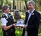Patrol Sergeant Louise Hubble recieves the WWF Wildlife Law Enforcer of the Year 2005 award from WWF's Head of Press
