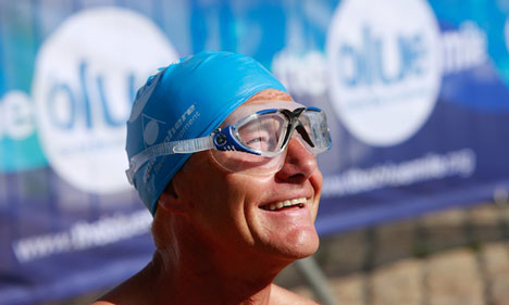 Happy participant in The Blue Mile - Race for the Environment