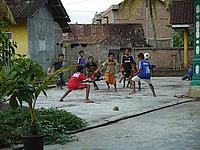 Boys playing football
