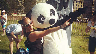 Panda reaching for the sky! - © WWF Panda reaching for the sky!