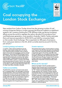 Coal occupying the London Stock Exchange © Carbon Tracker Initiative Coal occupying the London Stock Exchange