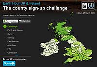 Earth Hour county sign-up challenge