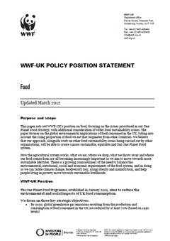 WWF-UK Policy Position Statement on Food © WWF-UK WWF-UK Policy Position Statement on Food