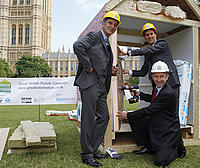 Great British Refurb campaign - Kevin McCloud, Ed Miliband, John Healey, Westminster July 2009