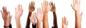 Raised hands