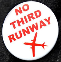 No Third Runway badge, Feb 2010