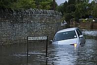 flooded car
