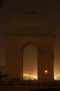 India Gate with lights off Earth Hour 2010