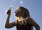 Child and flower