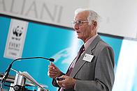 Sir John Houghton speaking at WWF Cymru's OPA conference