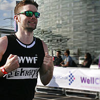 Johnny running the 2012 London Triathlon