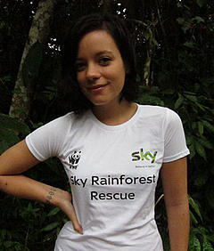 Lily Allen in the Brazilian rainforest for Sky Rainforest Rescue © Sky Rainforest Rescue © Sky Rainforest Rescue