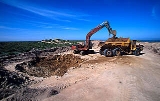 Strip mining for diamonds: Cause of severe environmental damage Boesmanland, Northern Cape Province, Republic of South Africa - Martin Harvey / WWF Strip mining for diamonds: Cause of severe environmental damage Boesmanland, Northern Cape Province, Republic of South Africa
