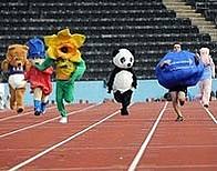 Mascots racing for Gold Challenge