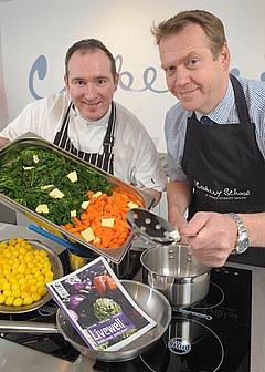 Niall McKenna (l), Great British Menu finalist joins Geoff Nuttall, Head of WWF-Northern Ireland to create a Livewell lunch to promote healthy eating for a healthy planet - to celebrate WWF's 50th birthday WWF Northern Ireland Niall McKenna (l), Great British Menu finalist joins Geoff Nuttall, Head of WWF-Northern Ireland to create a Livewell lunch to promote healthy eating for a healthy planet - to celebrate WWF's 50th birthday