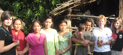 With Nepali family