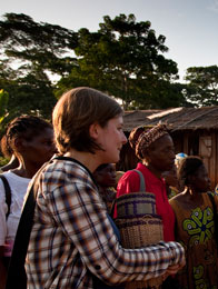 Nicola, WWF-UK with women from the WWF-supported Women's Health & Conservation Society, Mambele, East province, Cameroon