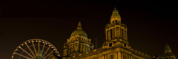 Belfast City Hall and wheel, participating in Earth Hour 2010