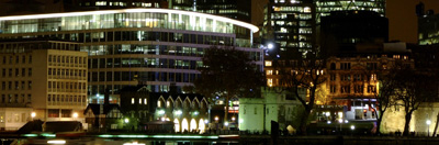London skyline at night