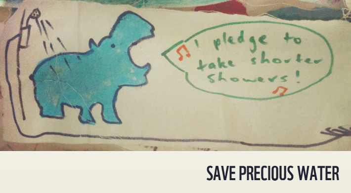 Handmade pledge to save water