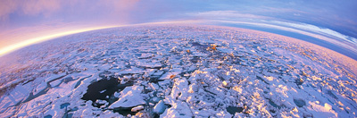 Fish eye view of Arctic sea ice