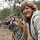 Pauline Collins with winning species – Bengal tiger © ITV