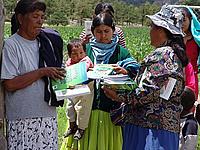 People in Sewaivo distributing communications materials.