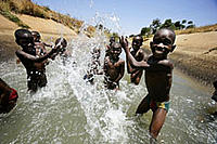 Children playing in the water