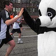 Reading Half Marathon - high fives