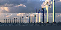 Renewable energy. Wind farm, Middelgrunden Wind Park, Copenhagen, Denmark