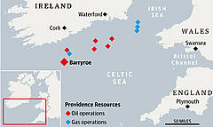 Resources’ operations in the Celtic Sea © Finbarr O'Rourke/Providence Reso/PA Resources’ operations in the Celtic Sea