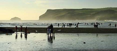 Recreational activity on UK beach