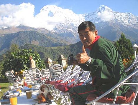 Tham & Doug with Annapurna in the background - Nepal diary