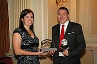PC John Shaw receiving his award from WWF's Heather Sohl