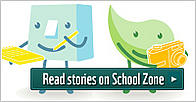 Green Ambassador button to encourage visitors to schoolzone.