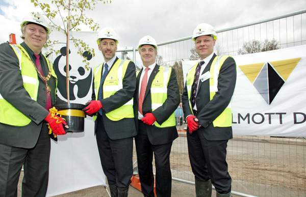 Tree-planting at the ground-breaking ceremony, April 2012