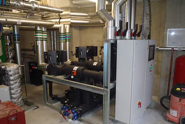 Inside our ground source heat pump control room