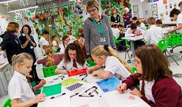 Pupils from a local primary school in our Learning Zone 