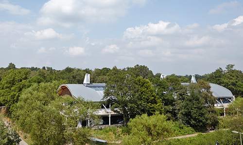 The Living Planet Centre nestles neatly between the local trees